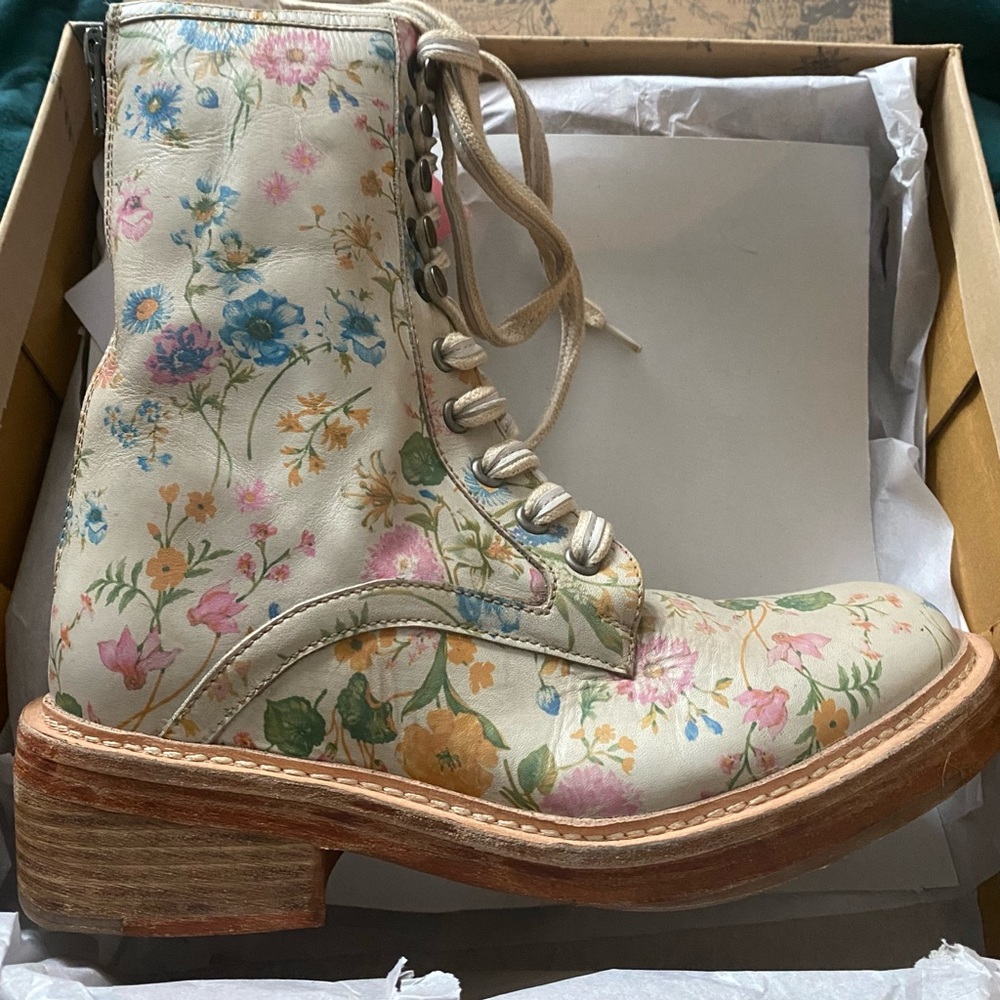 NEW Free People Santa Fe Vintage Floral Leather Boots 6 & 7 Available